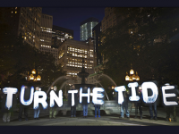 Turn the Tide light protest